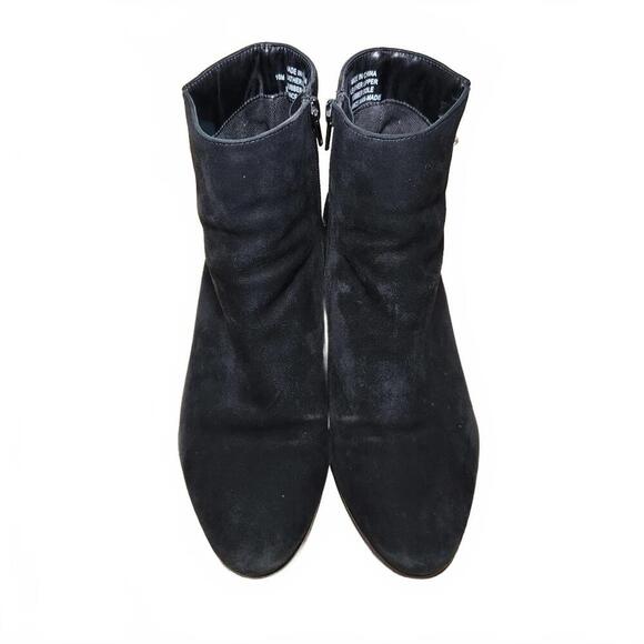 Vaneli Stylish Black Ankle Boots with Gold Accents - Picture 6 of 9